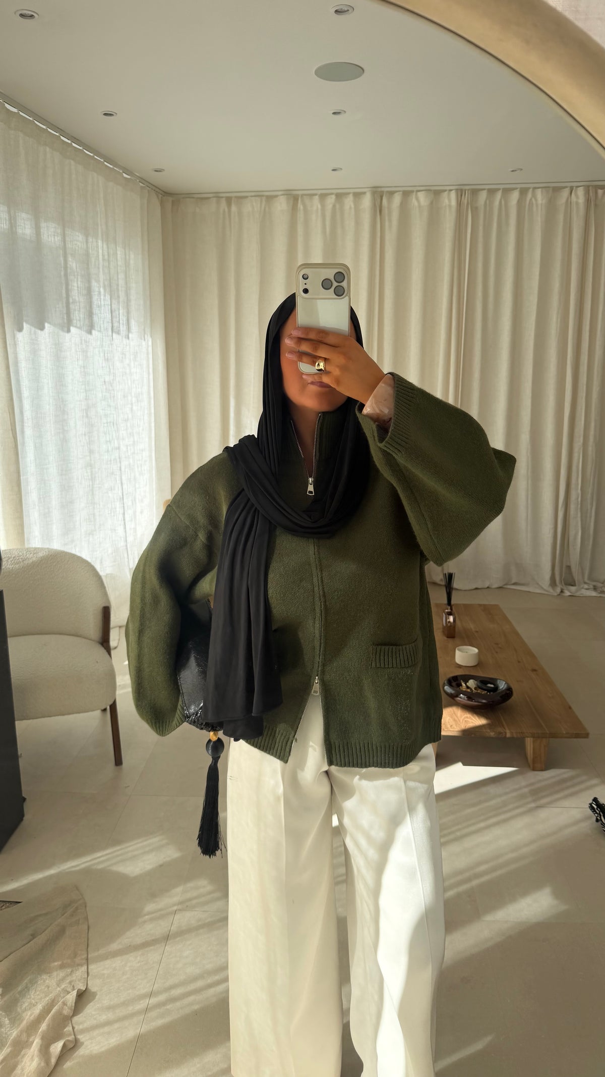 Pull doux et chaud à zip | Vert