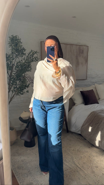 Haut à cape intégrée | Beige