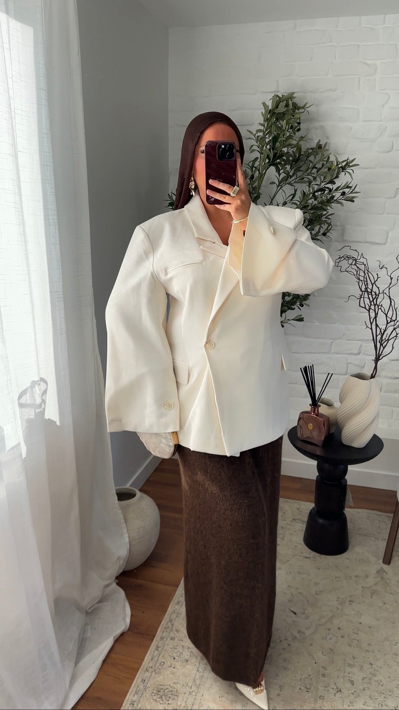 [GAMME PREMIUM] Blazer cache cœur oversize à boutonnage | Écru