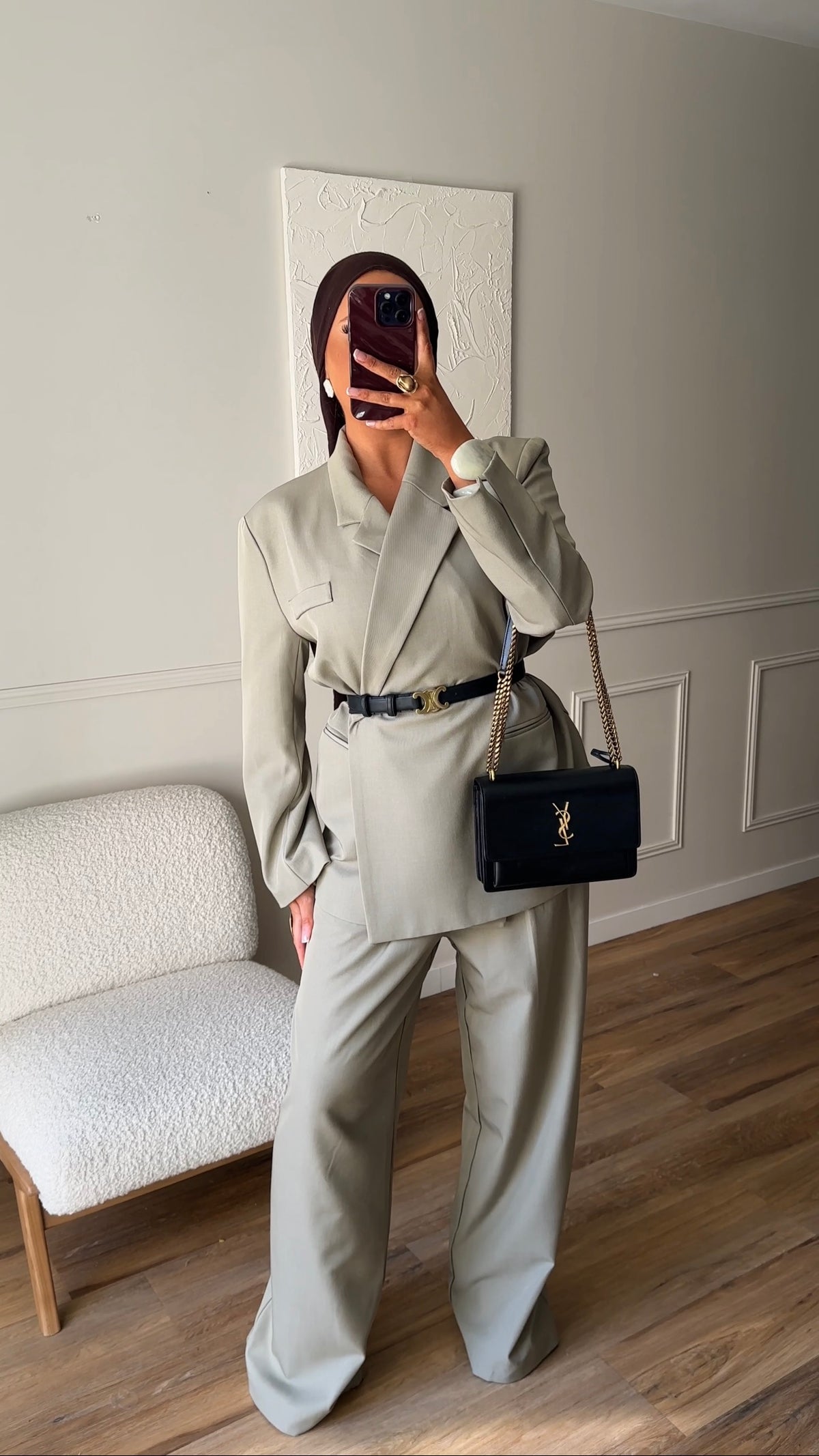 [GAMME PREMIUM] Blazer oversize cache cœur | Tilleul