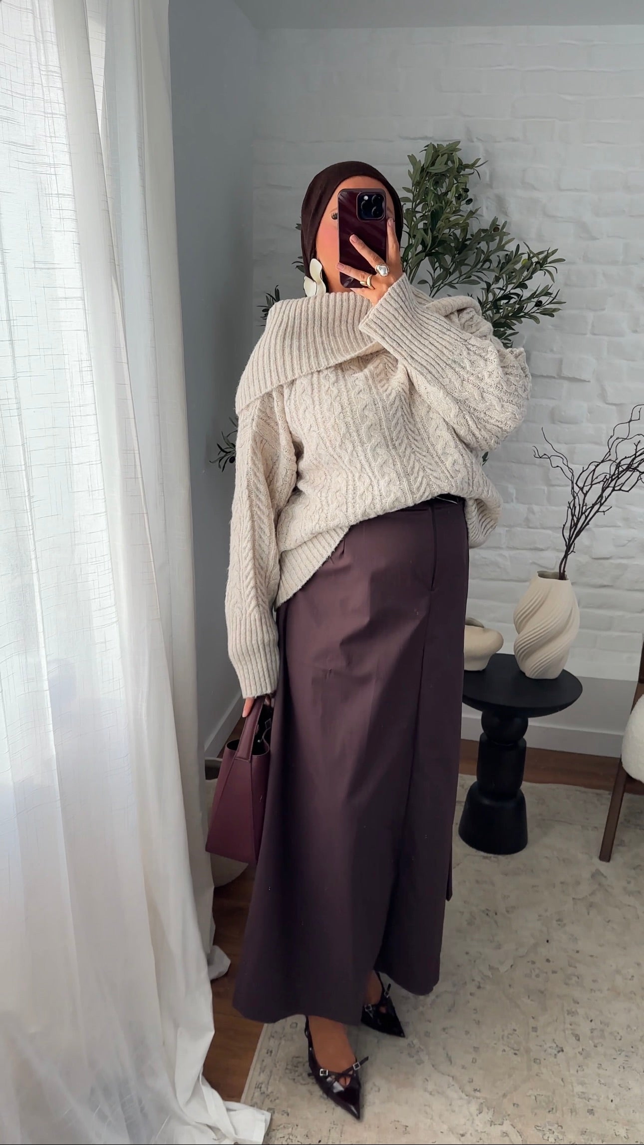 Pull ultra chaud en laine et col montant | Beige