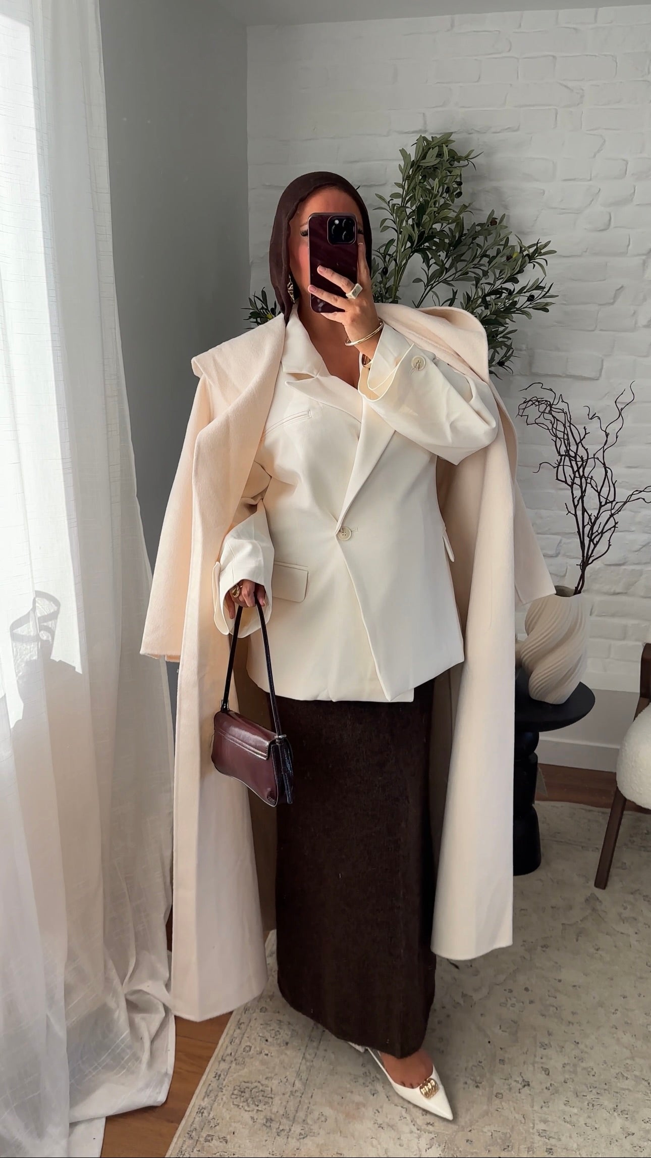 [GAMME PREMIUM] Blazer cache cœur oversize à boutonnage | Écru