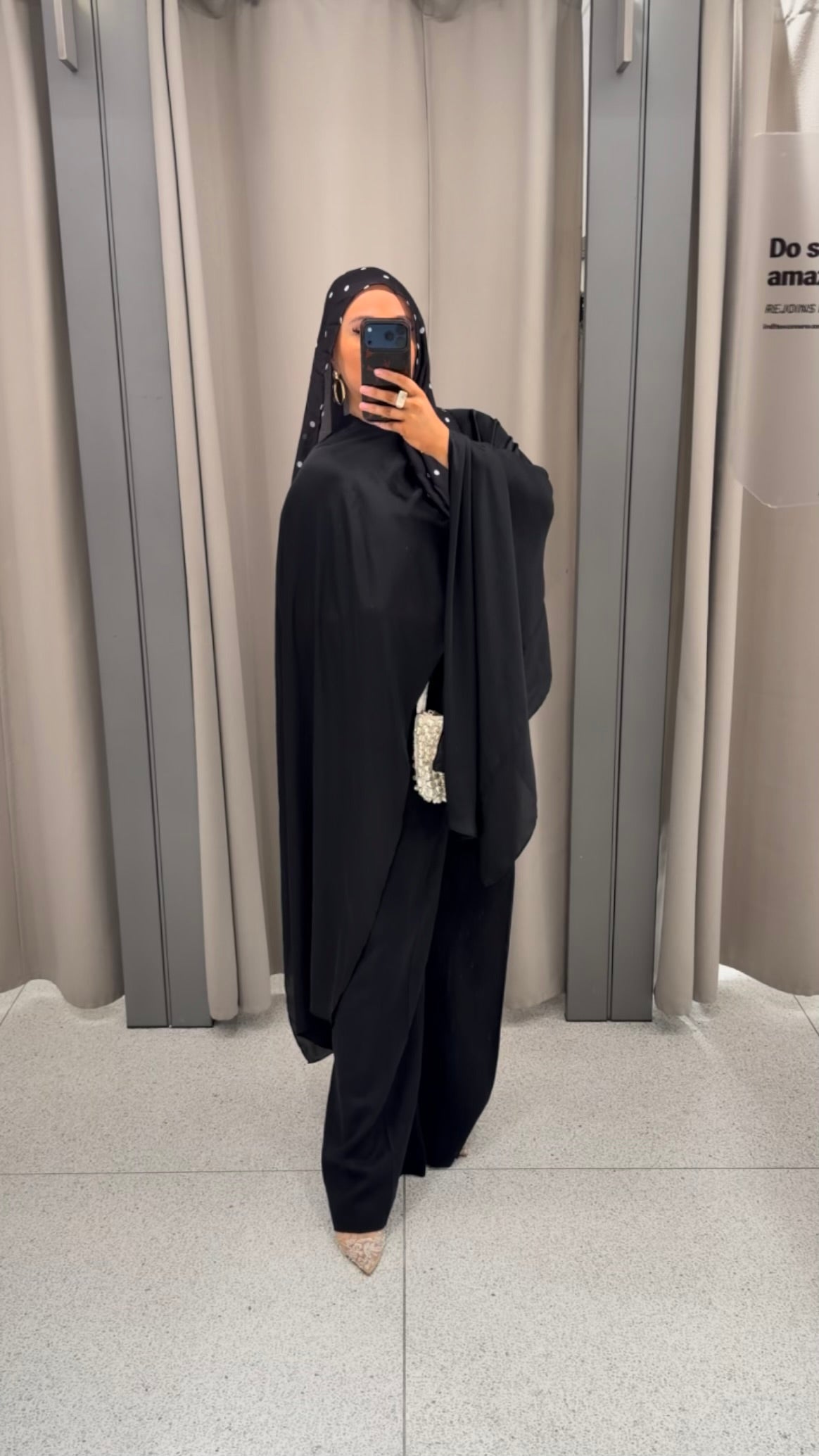 Cape ultra longue amovible | Noir