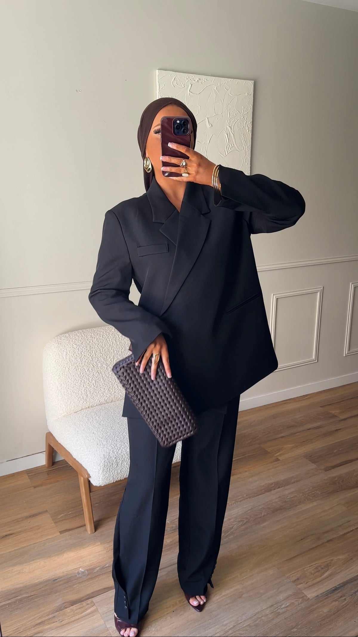 [GAMME PREMIUM] Blazer oversize cache cœur | Noir | Pré-commande