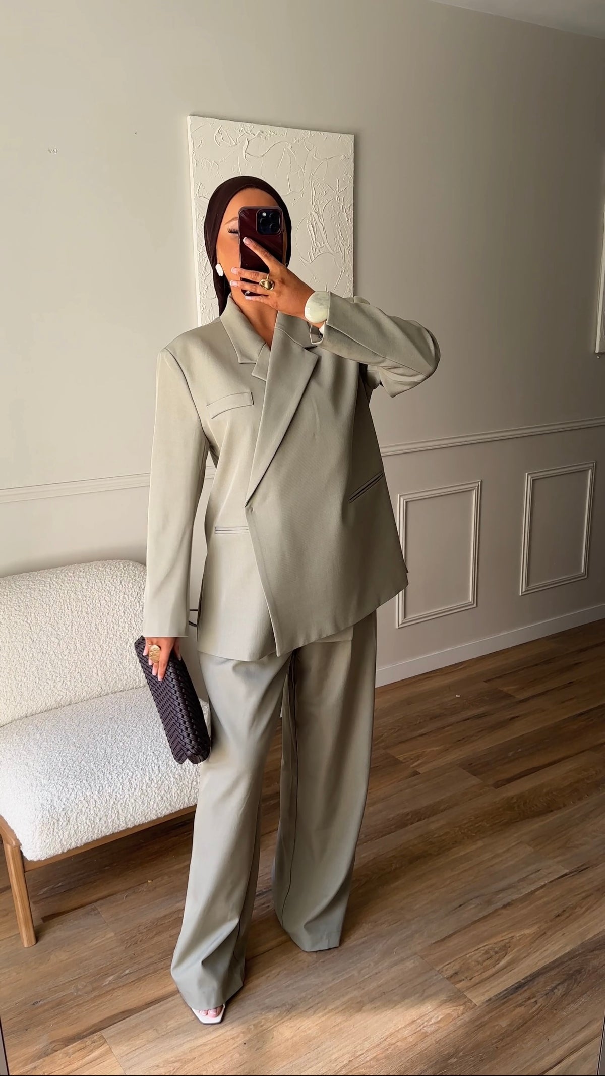 [GAMME PREMIUM] Blazer oversize cache cœur | Tilleul