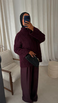 Pull long ultra doux torsadé SAMARIA | Bordeaux | Pré-commande