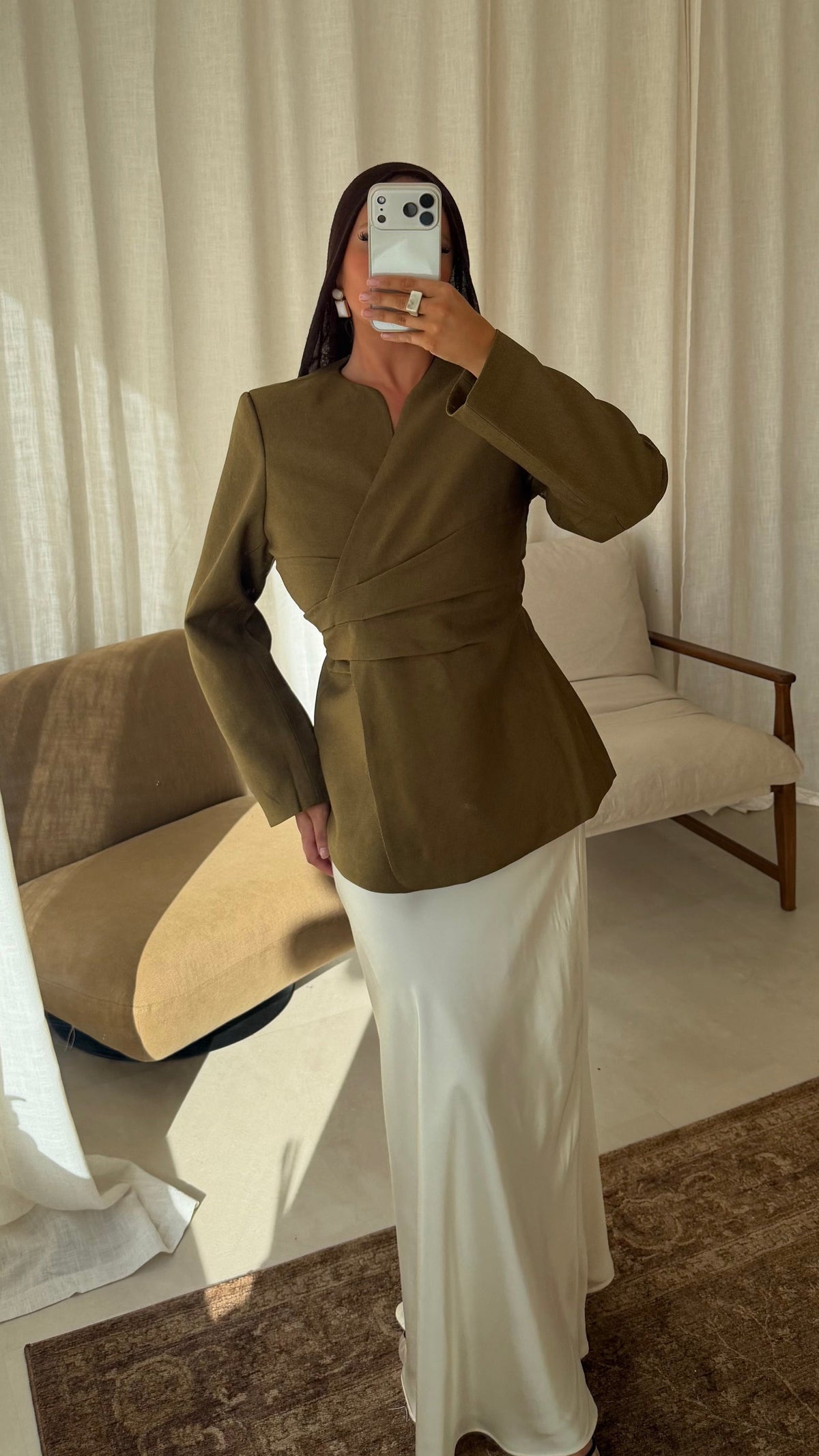 Blazer cintré ajustable | Olive