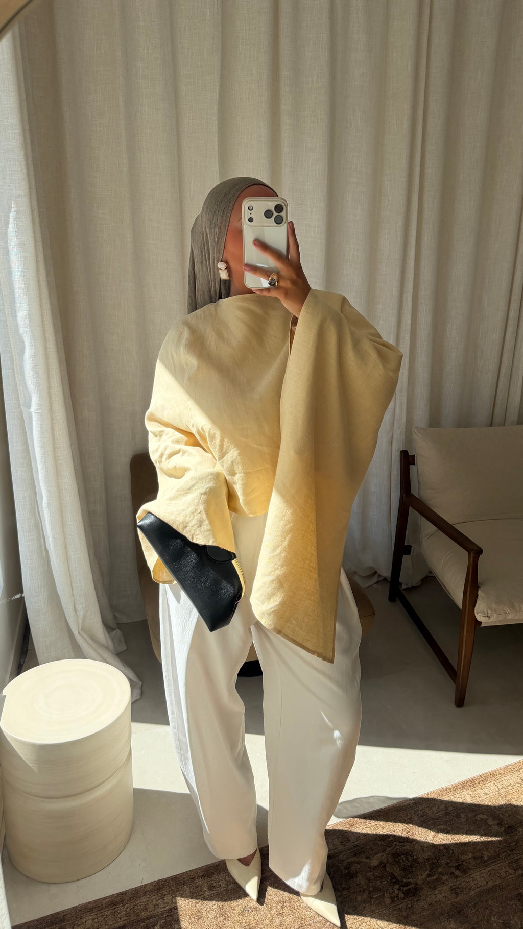 [CRÉATION] Haut avec cape intégrée 100% lin | Jaune