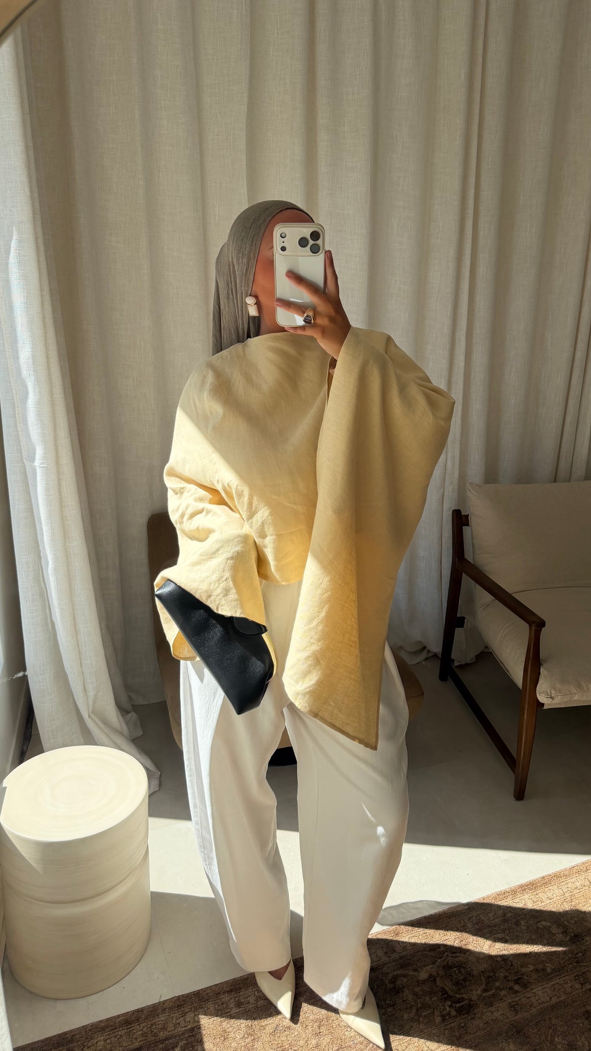 [CRÉATION] Haut avec cape intégrée 100% lin | Jaune