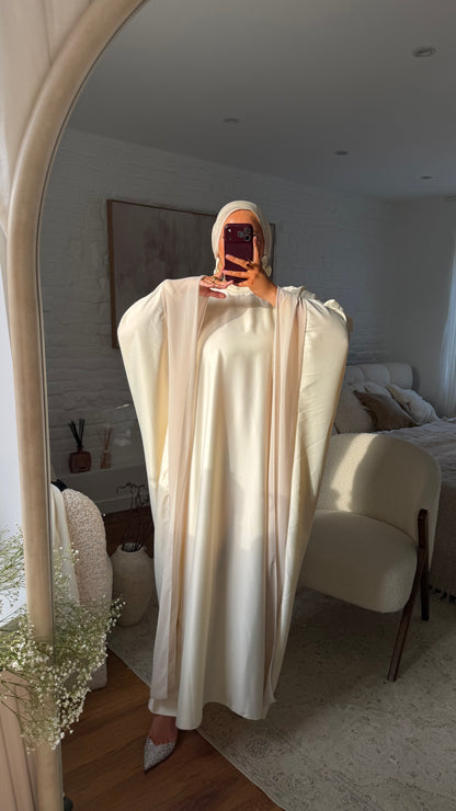 Robe abaya satinée | BEIGE