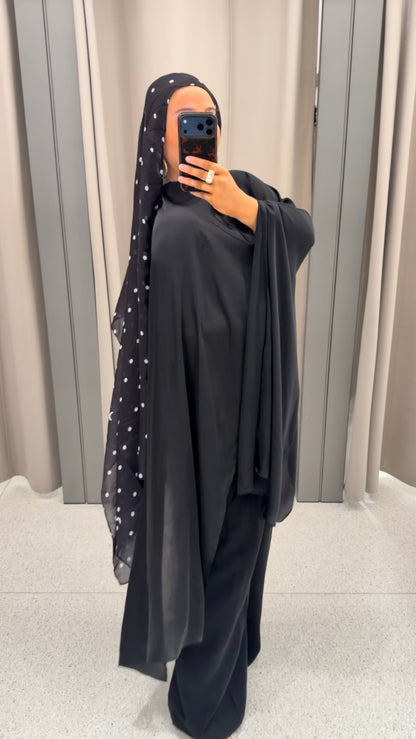 Cape ultra longue amovible | Noir