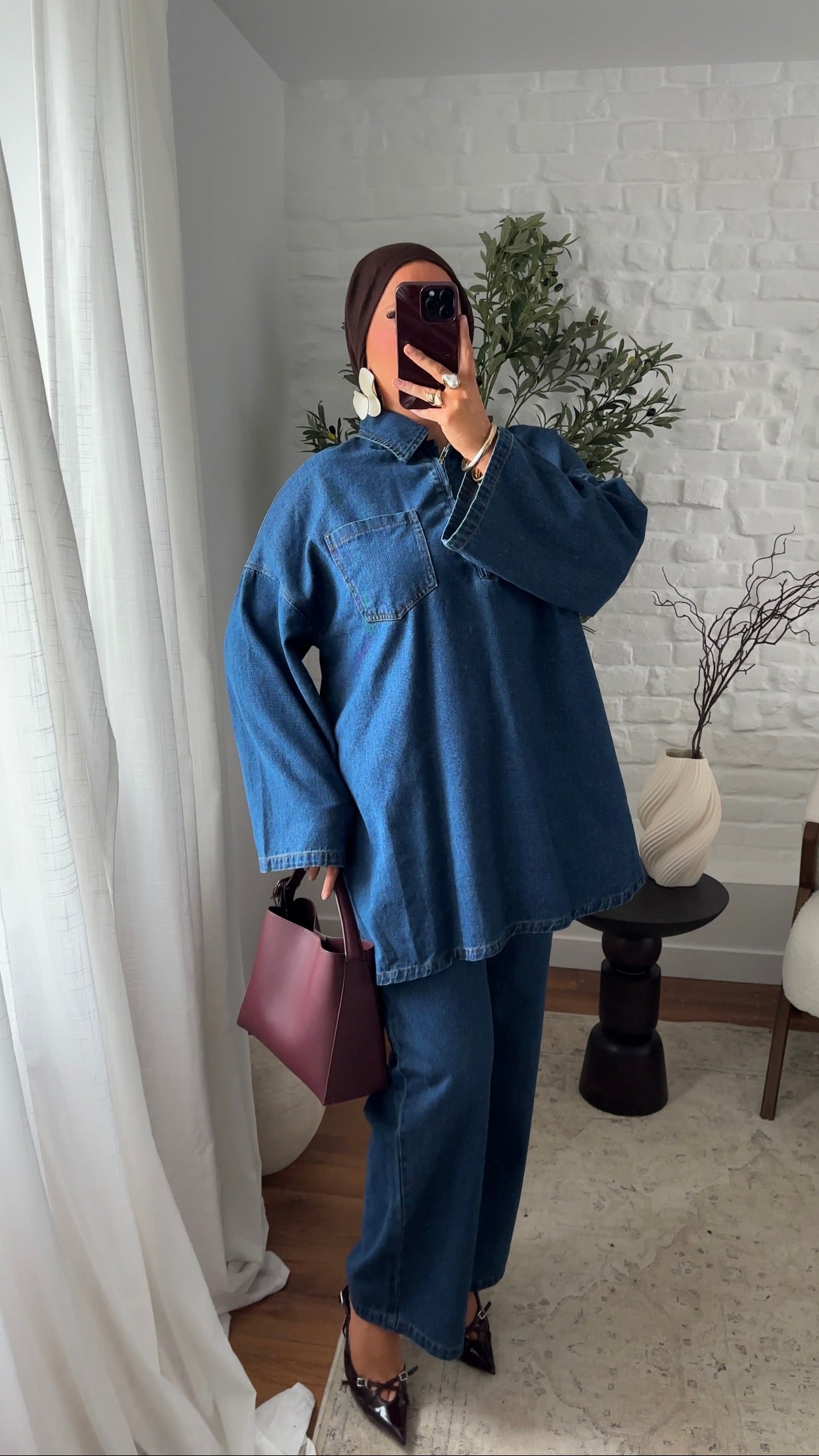 Ensemble long en jean brut | Denim brut