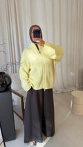 Pull long ultra doux à zip NIREL | Jaune