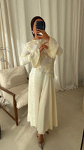Robe longue à motifs YANA | Crème