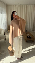 [GAMME LUXE] Cape en laine véritable ELDENA | Camel