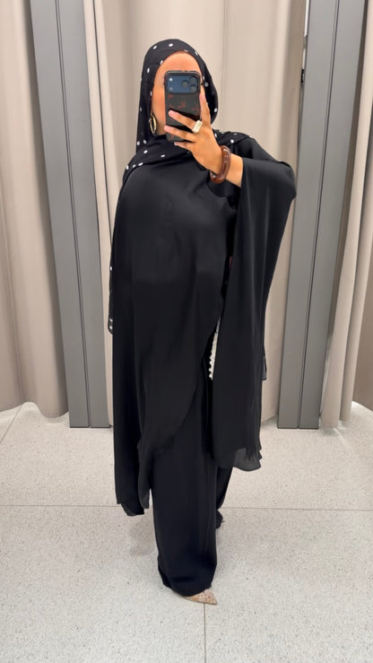 Cape ultra longue amovible | Noir