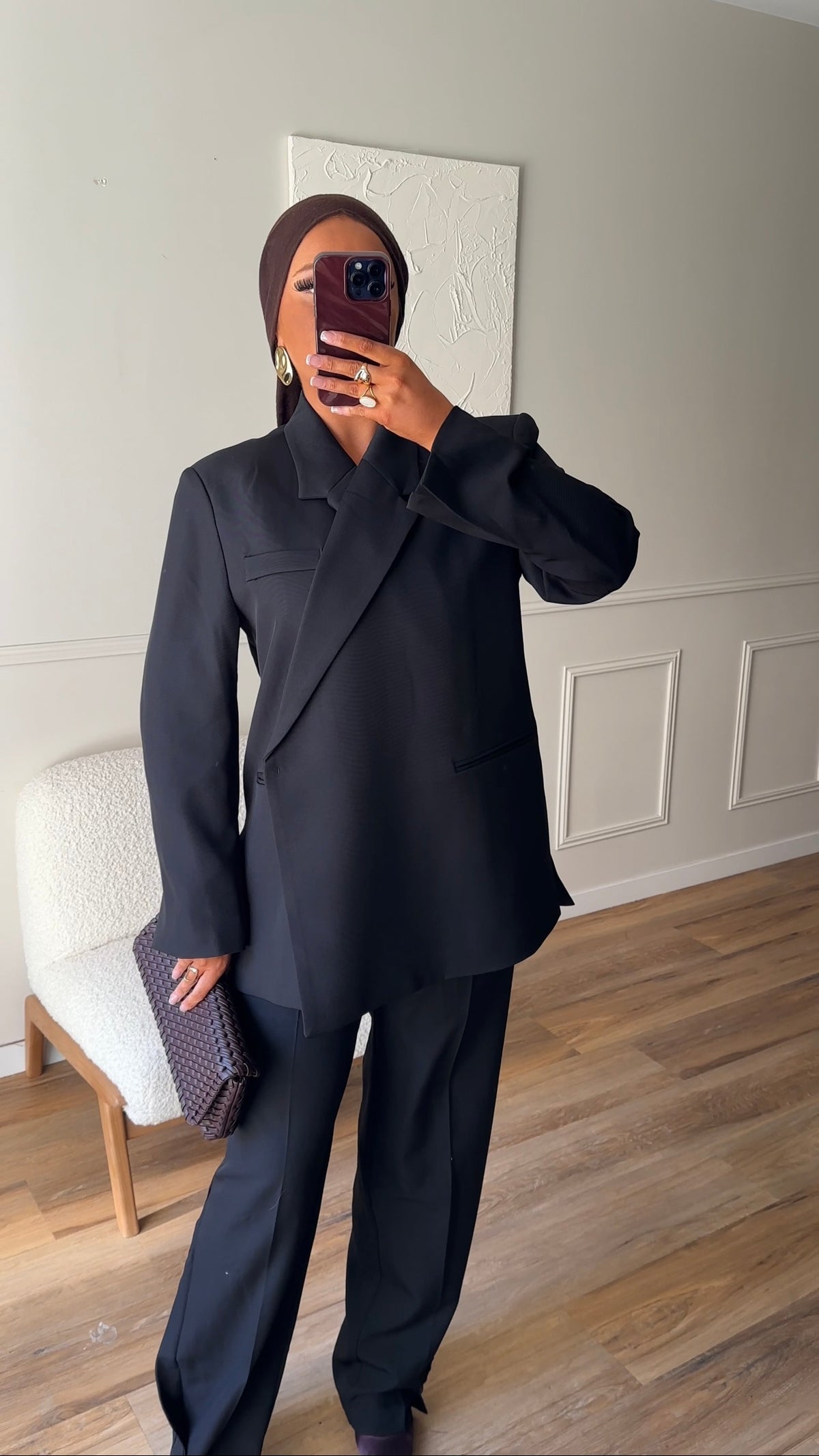 [GAMME PREMIUM] Blazer oversize cache cœur | Noir | Pré-commande