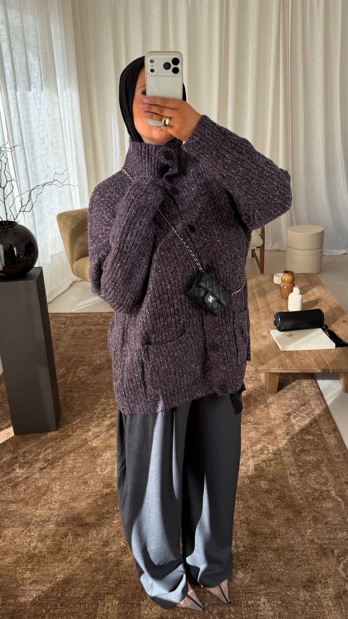 [GAMME PREMIUM] Gilet à boutons | Prune