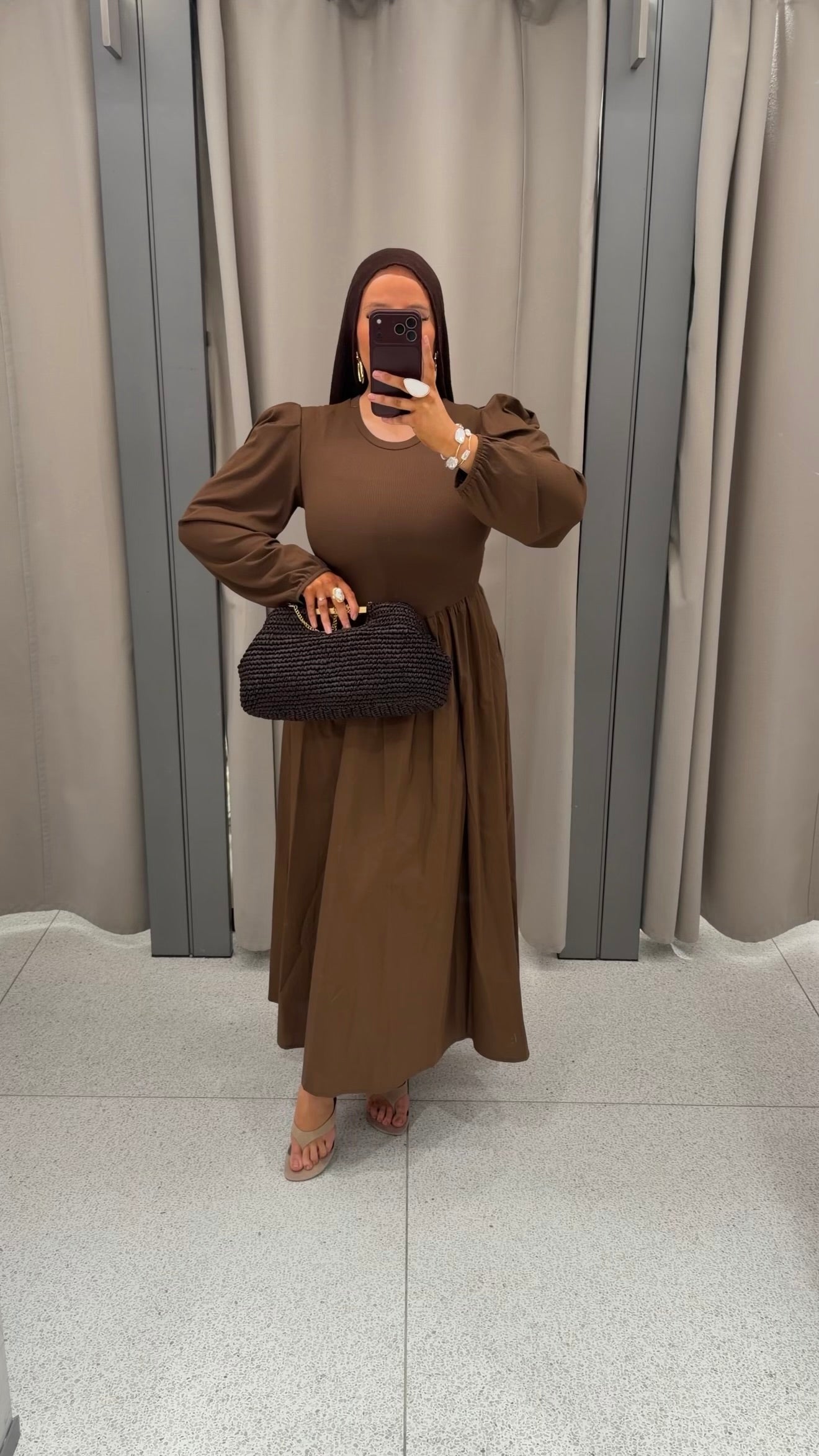 [GAMME PREMIUM] Robe popeline en coton | Marron