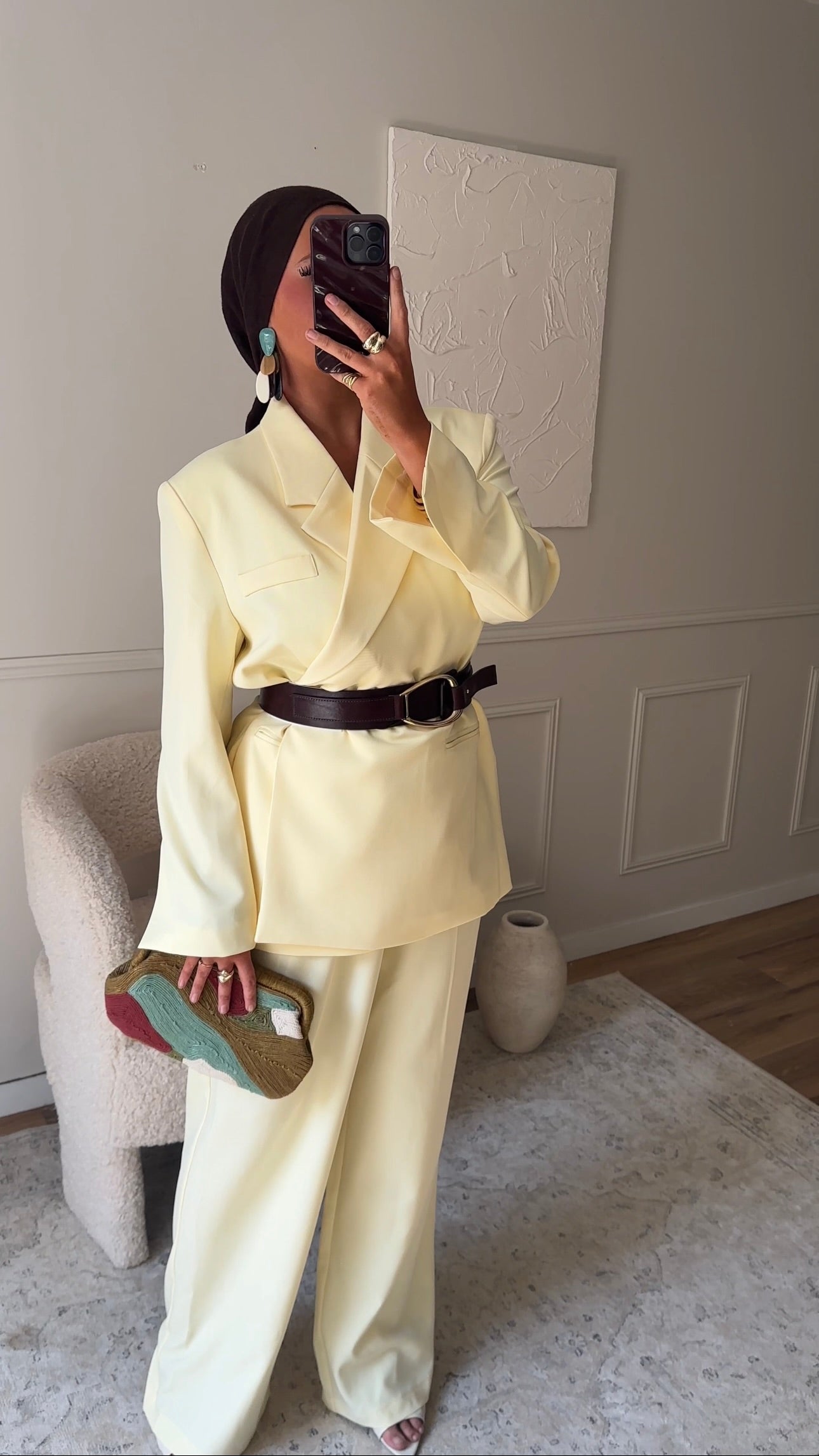 [GAMME PREMIUM] Blazer cache cœur oversize | Jaune