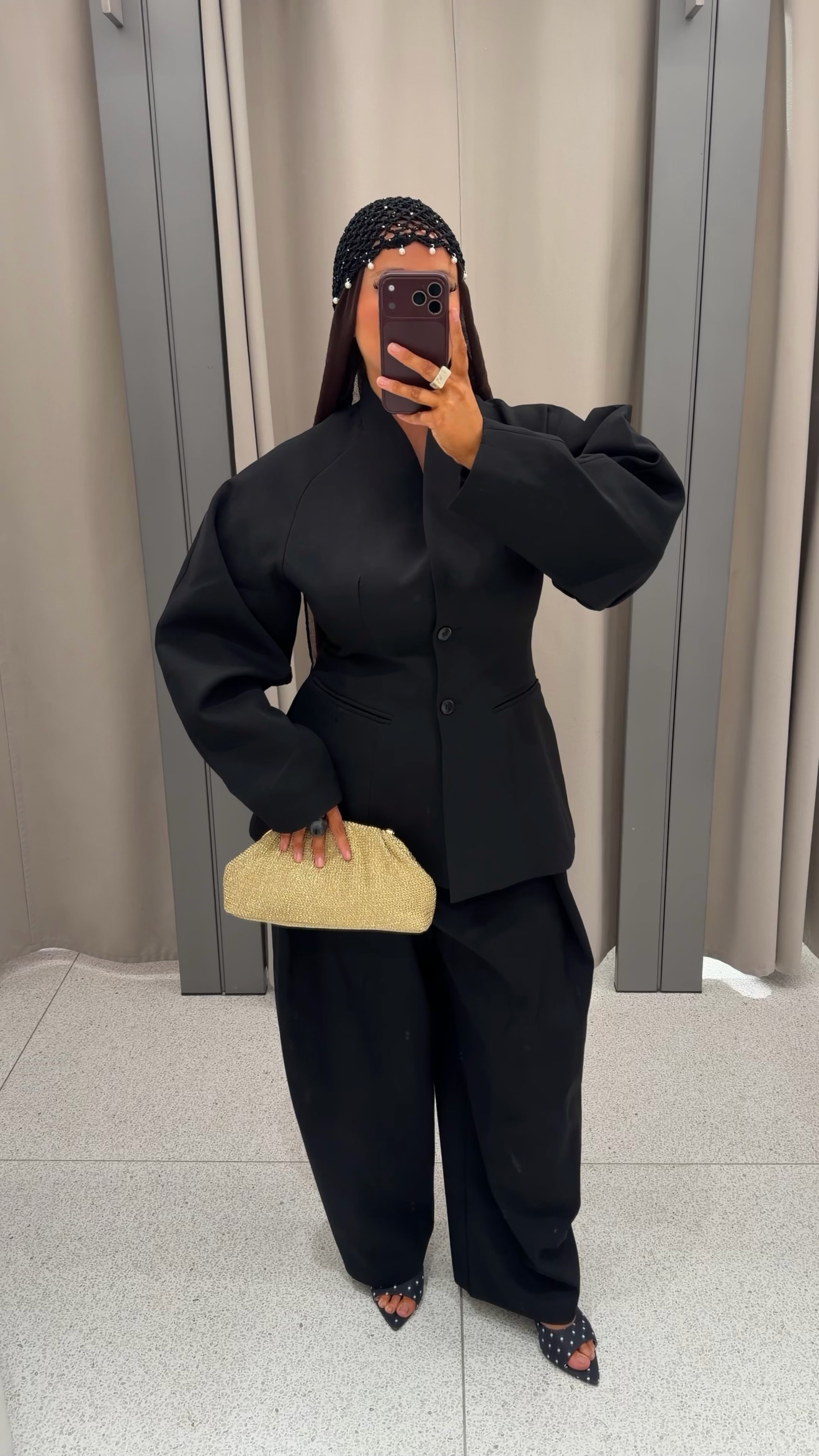 [GAMME PREMIUM] Blazer à manches bouffantes | Noir