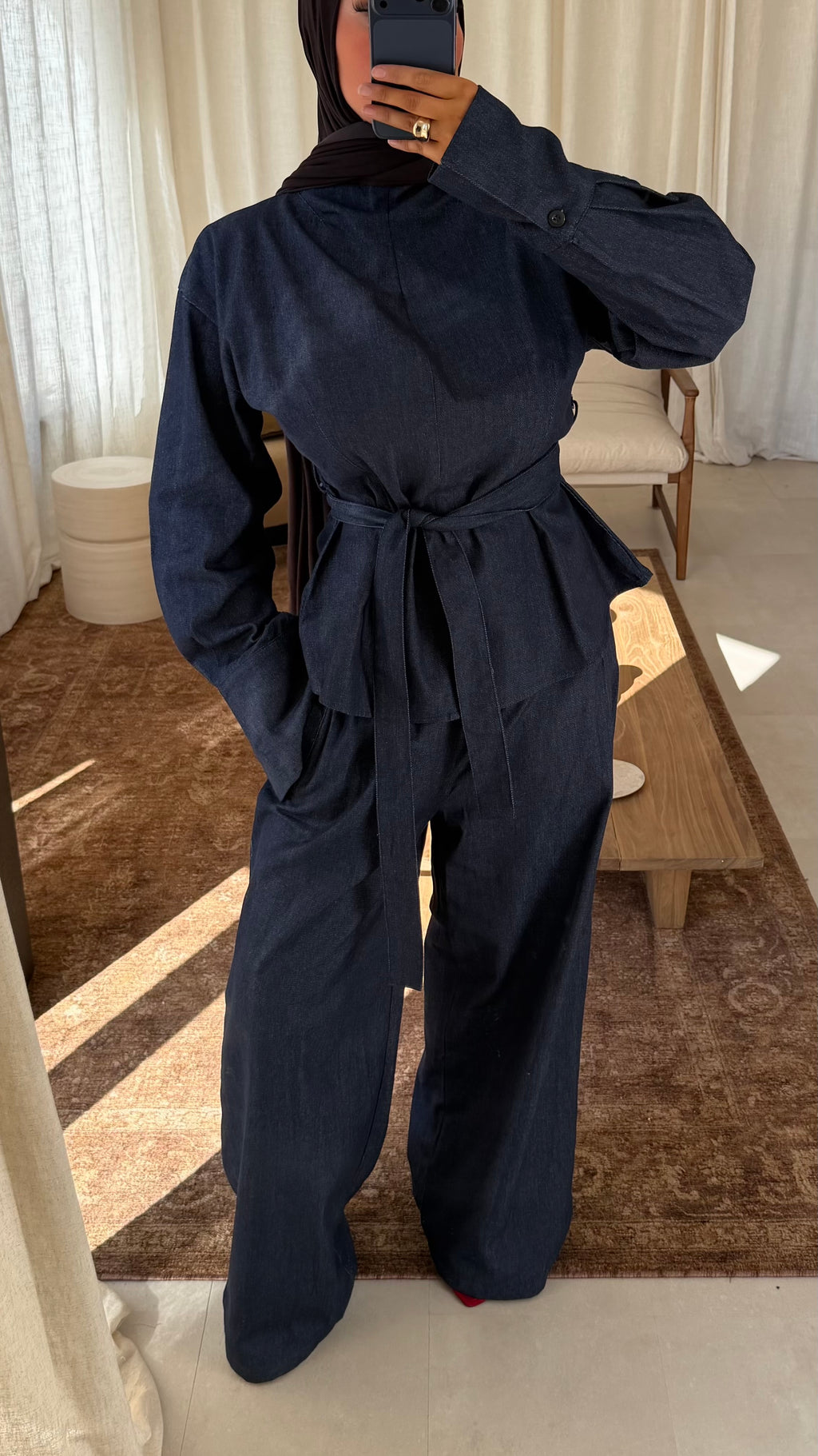 Set deux pièces en jean ALYA | Bleu jean | Pré-commande (envoi sous 2 semaines)