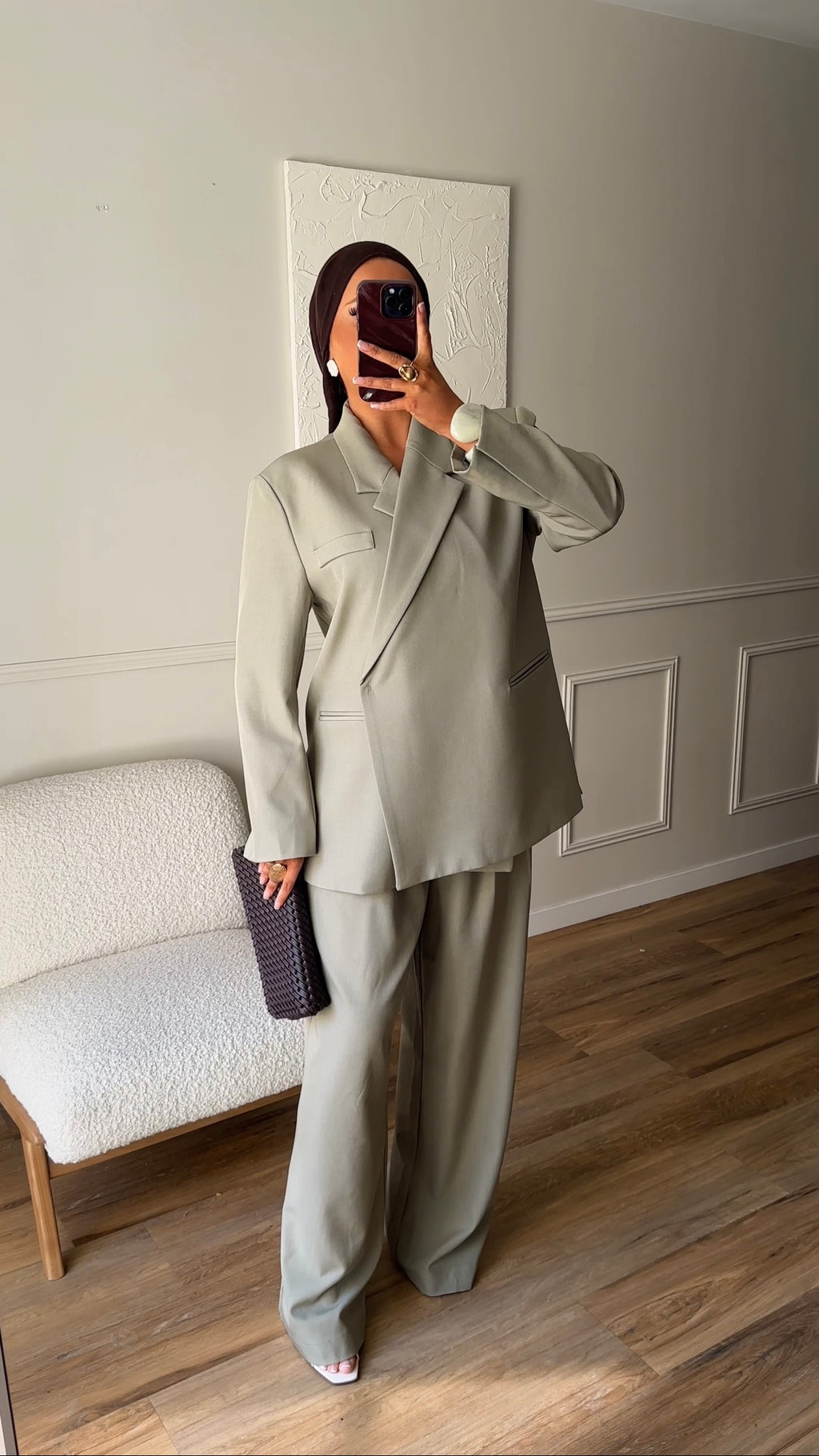 [GAMME PREMIUM] Blazer oversize cache cœur | Tilleul