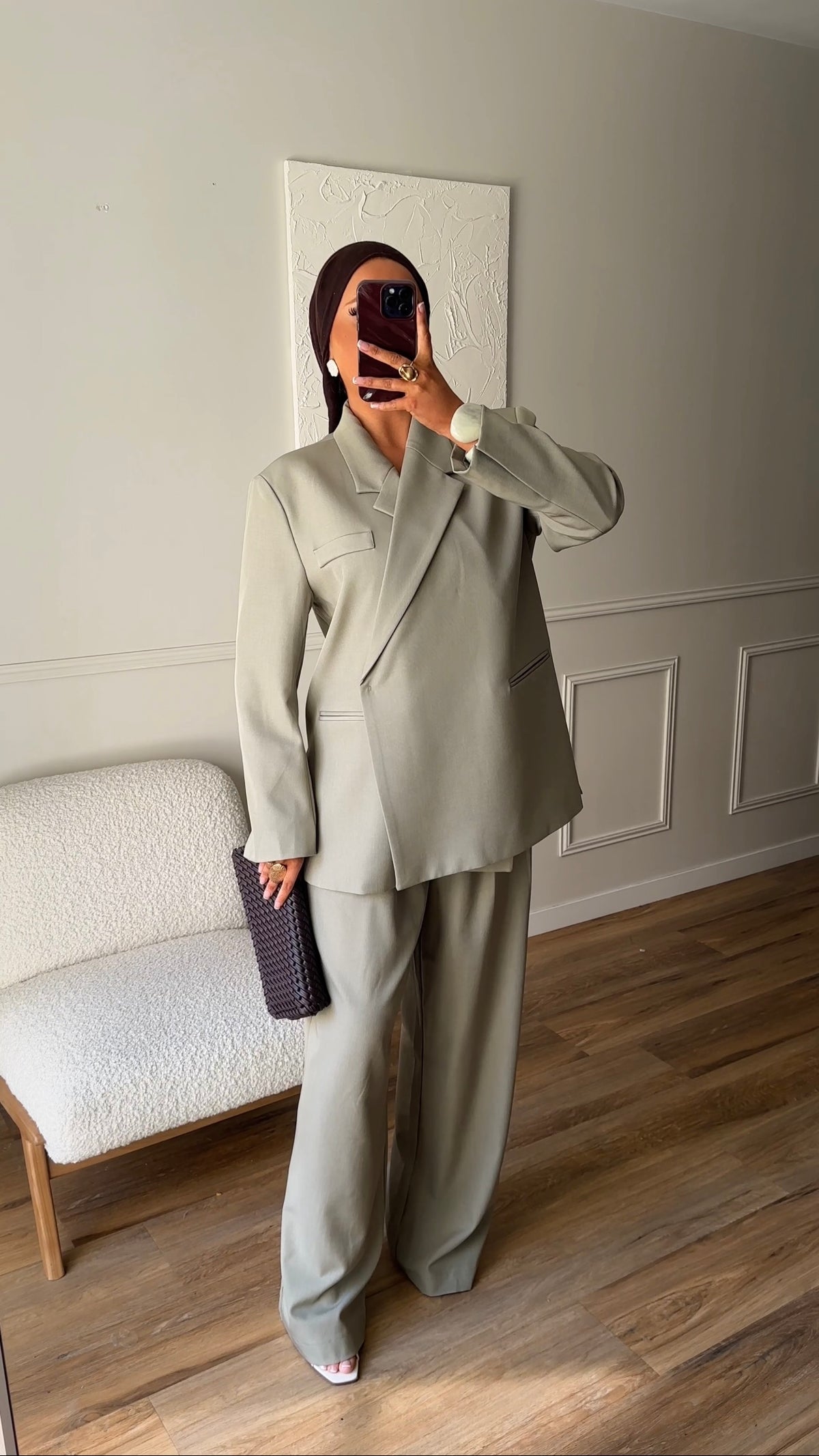 [GAMME PREMIUM] Blazer oversize cache cœur | Tilleul