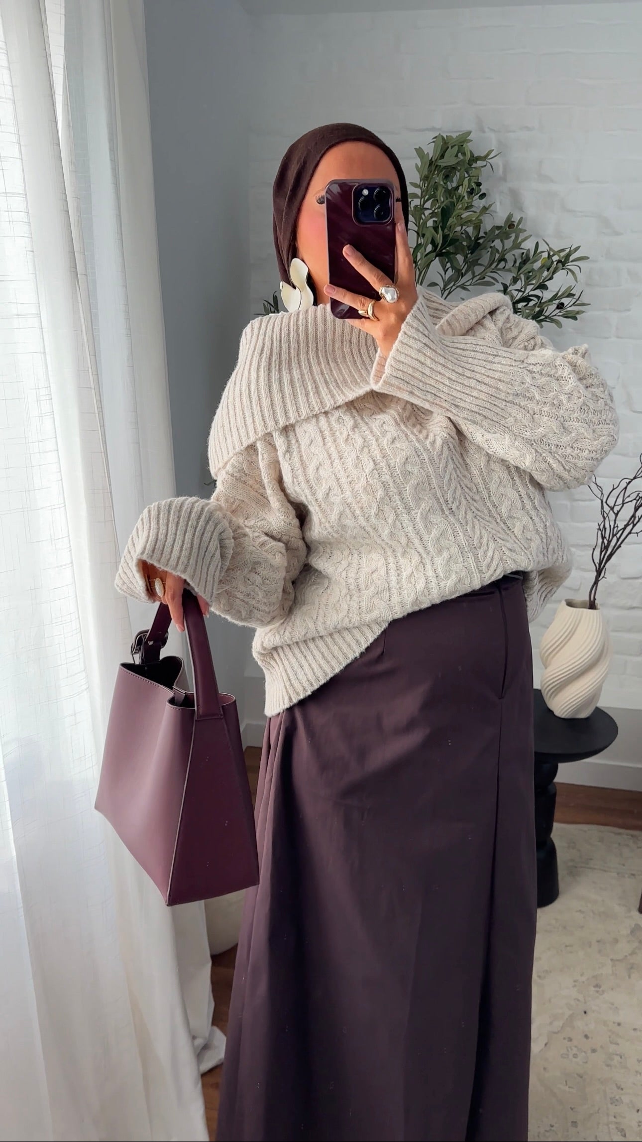 Pull ultra chaud en laine et col montant | Beige