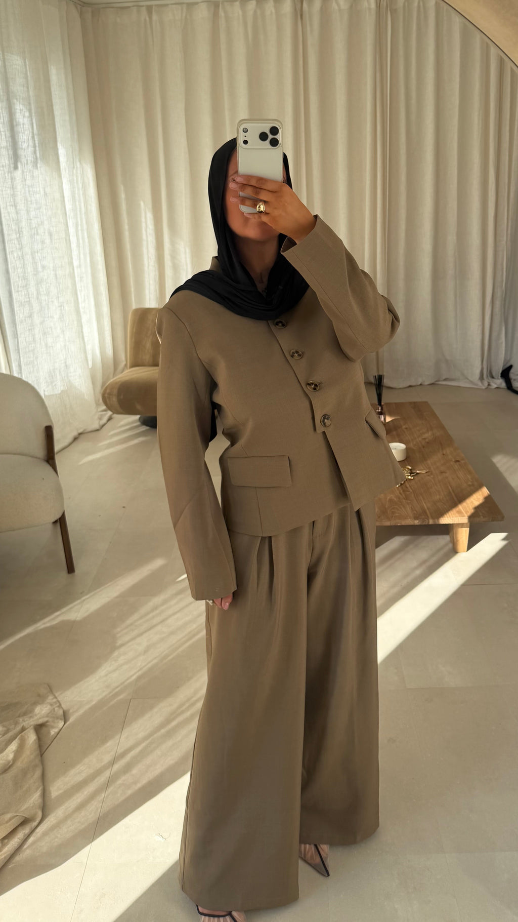 [GAMME PREMIUM] Blazer mi long à boutons ESBEN | Camel