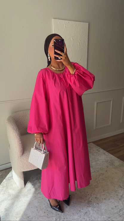 Robe ultra longue en popeline OYAMAZ | BLEU MARINE