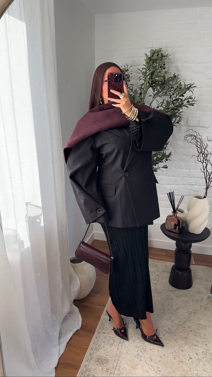[GAMME PREMIUM] Blazer cache cœur oversize à boutonnage | Noir