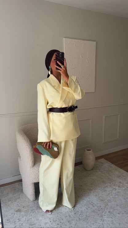 [GAMME PREMIUM] Blazer cache cœur oversize | Jaune