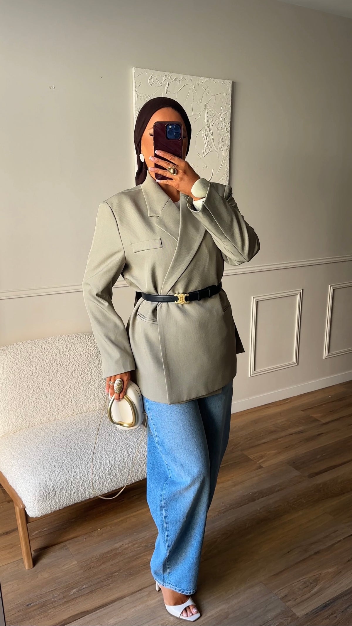 [GAMME PREMIUM] Blazer oversize cache cœur | Tilleul