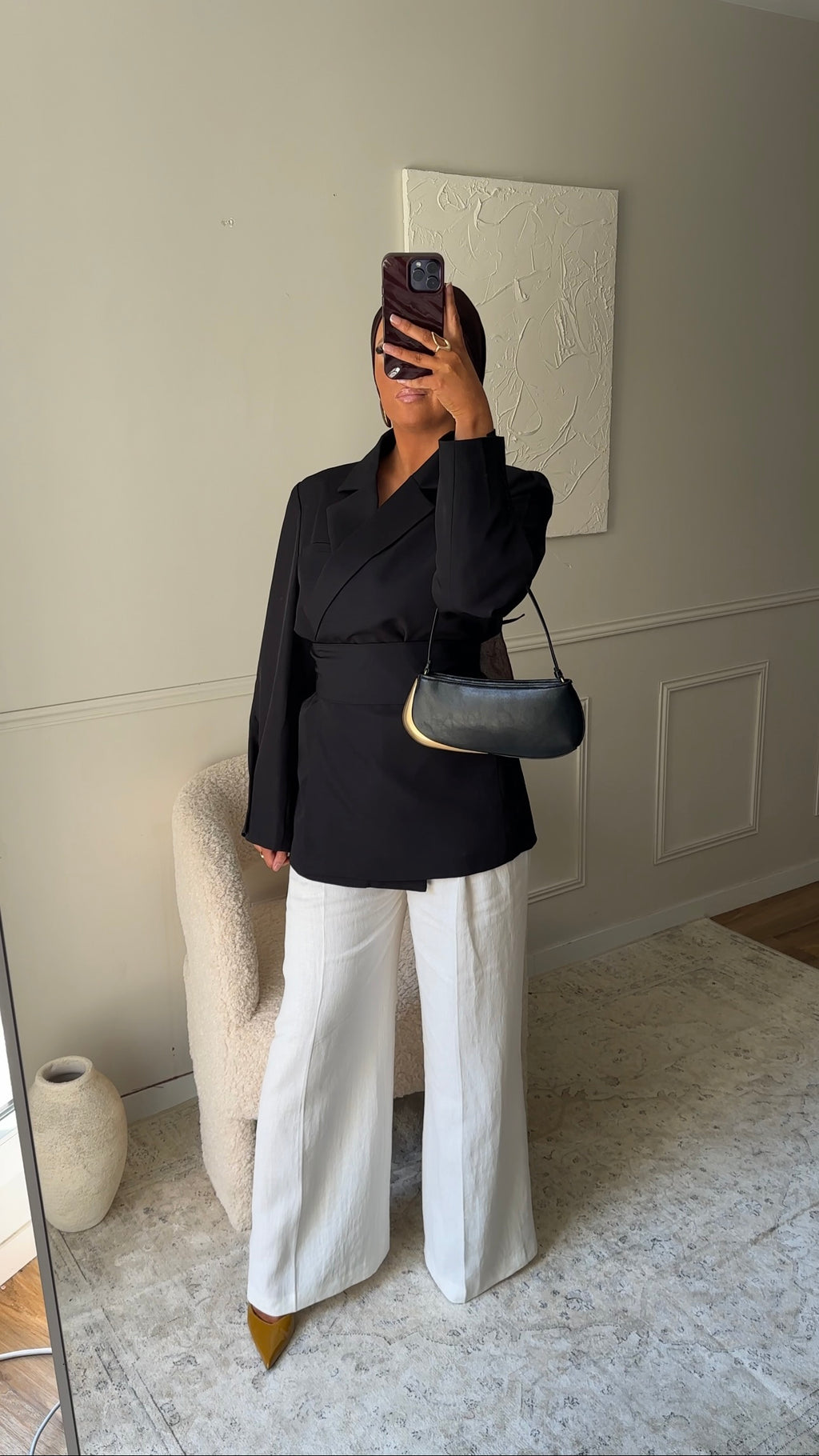 [GAMME PREMIUM] Blazer OJYRA à ceinture | Noir