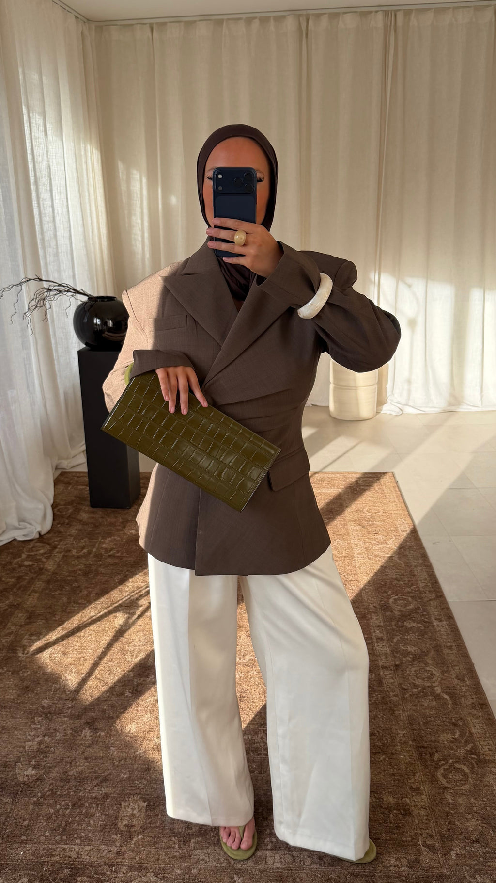 [GAMME PREMIUM] Blazer épais cintré ÉLINE | Marron