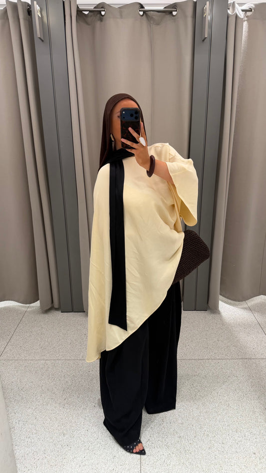 Cape amovible inspo Zara | Crème et noir