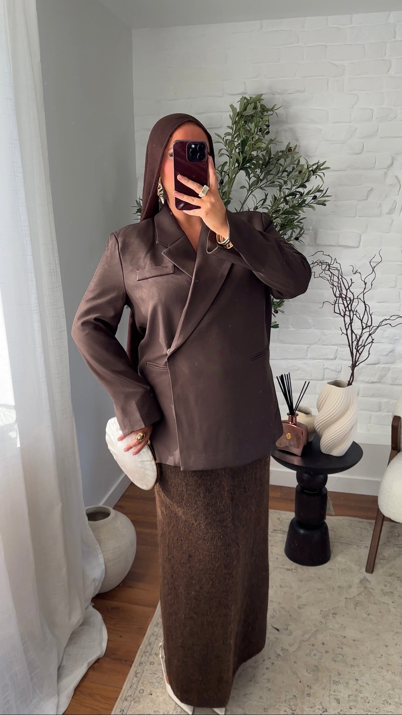 [GAMME PREMIUM] Blazer cache cœur oversize | Marron