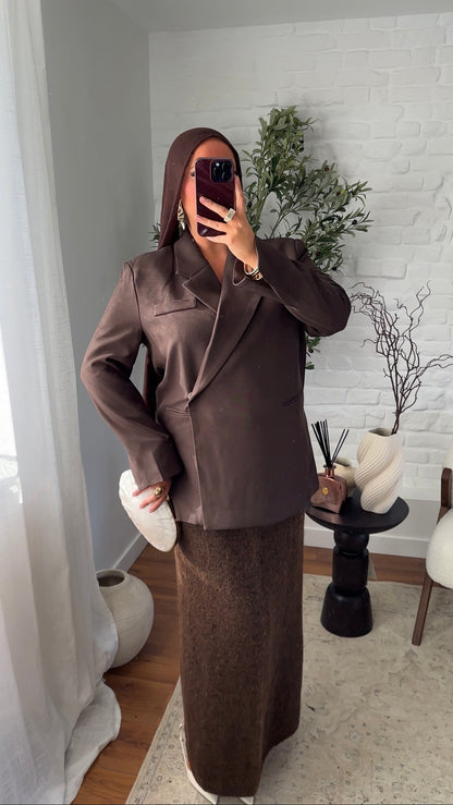 [GAMME PREMIUM] Blazer cache cœur oversize | Marron