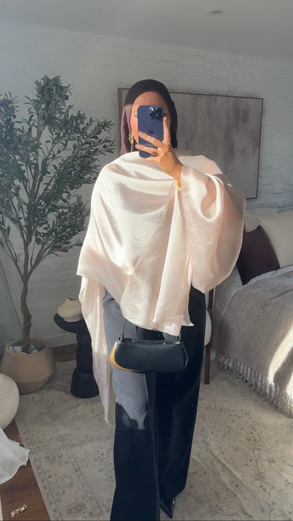 [CRÉATION] Cape oversize double matière | Rose pâle