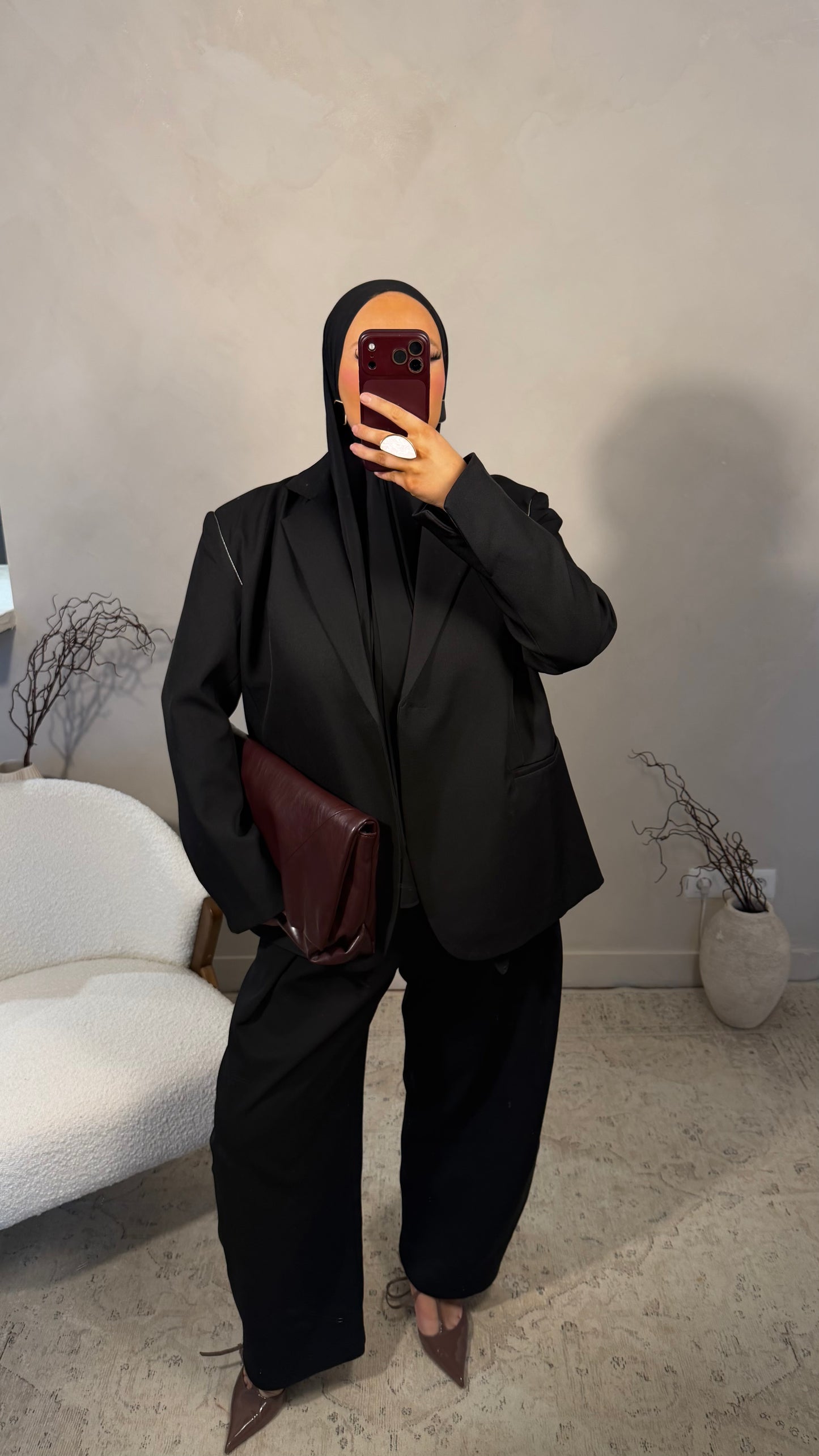 [GAMME LUXE] Blazer luxe ultra large avec liseré | Noir