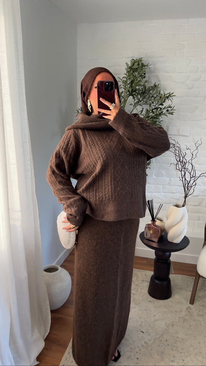 Pull ultra chaud en laine et col montant | Marron