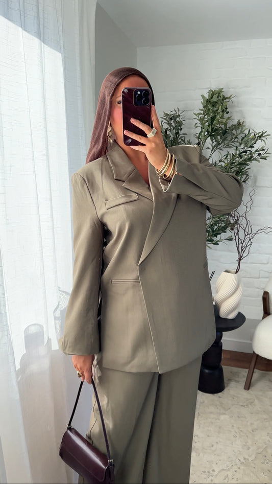 [GAMME PREMIUM] Blazer cache cœur oversize | Kaki