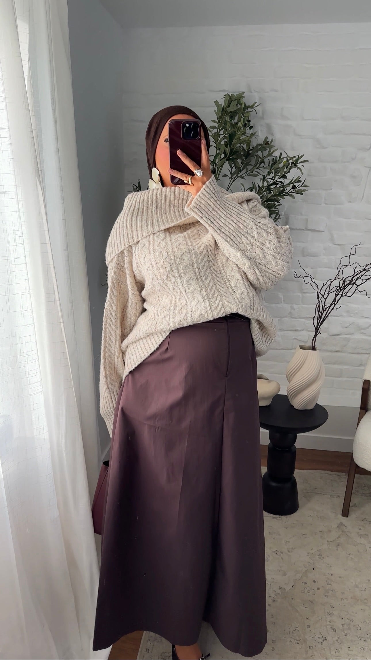 Pull ultra chaud en laine et col montant | Beige