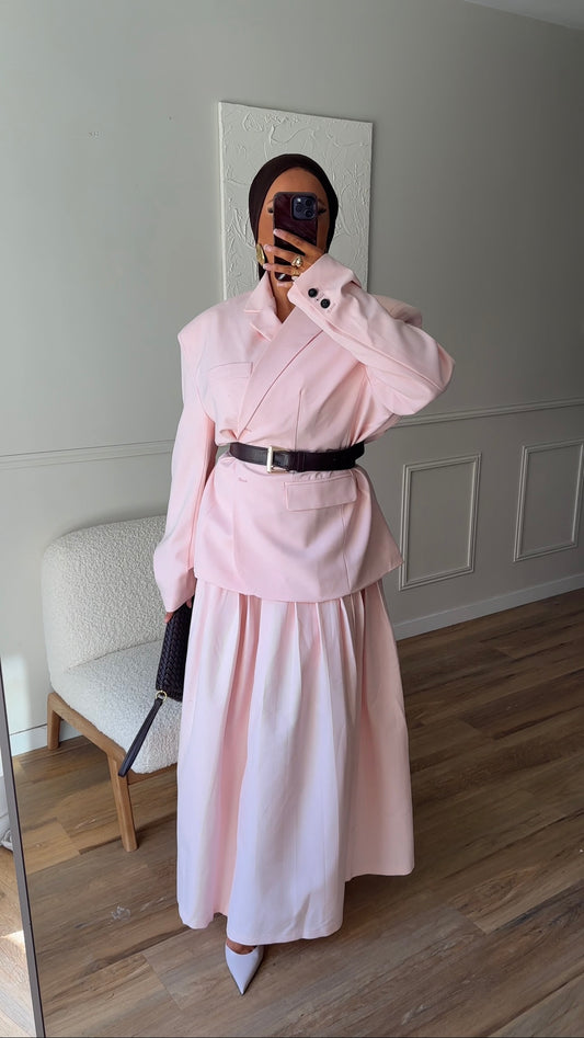 [GAMME LUXE] Blazer ultra oversize YULIA | Rose pâle