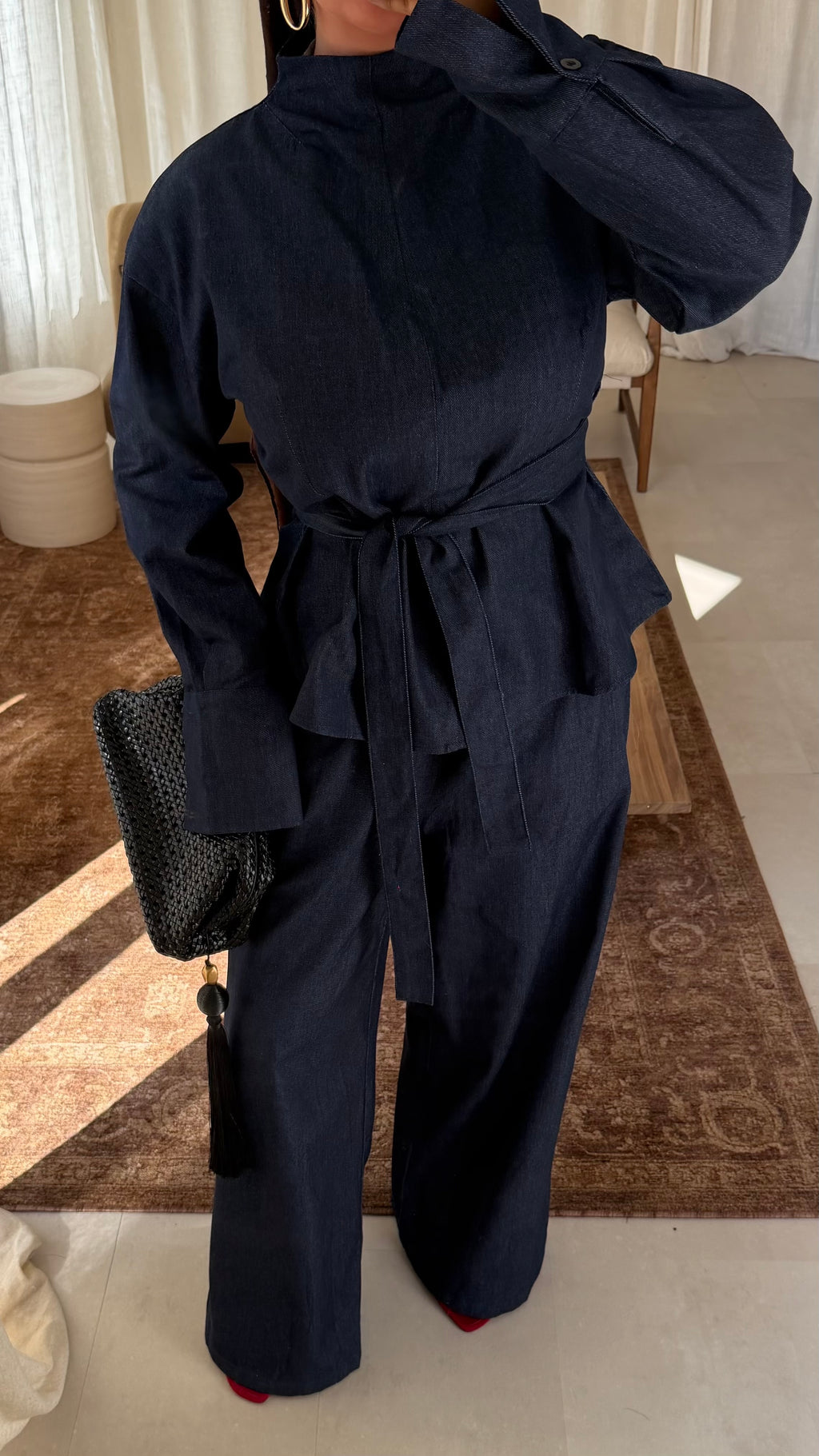 Set deux pièces en jean ALYA | Bleu jean | Pré-commande (envoi sous 2 semaines)