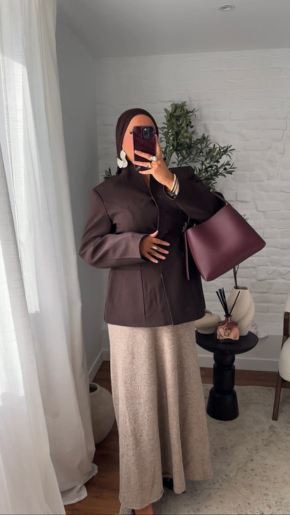 [CRÉATION] Blazer ultra cintré épais | Marron
