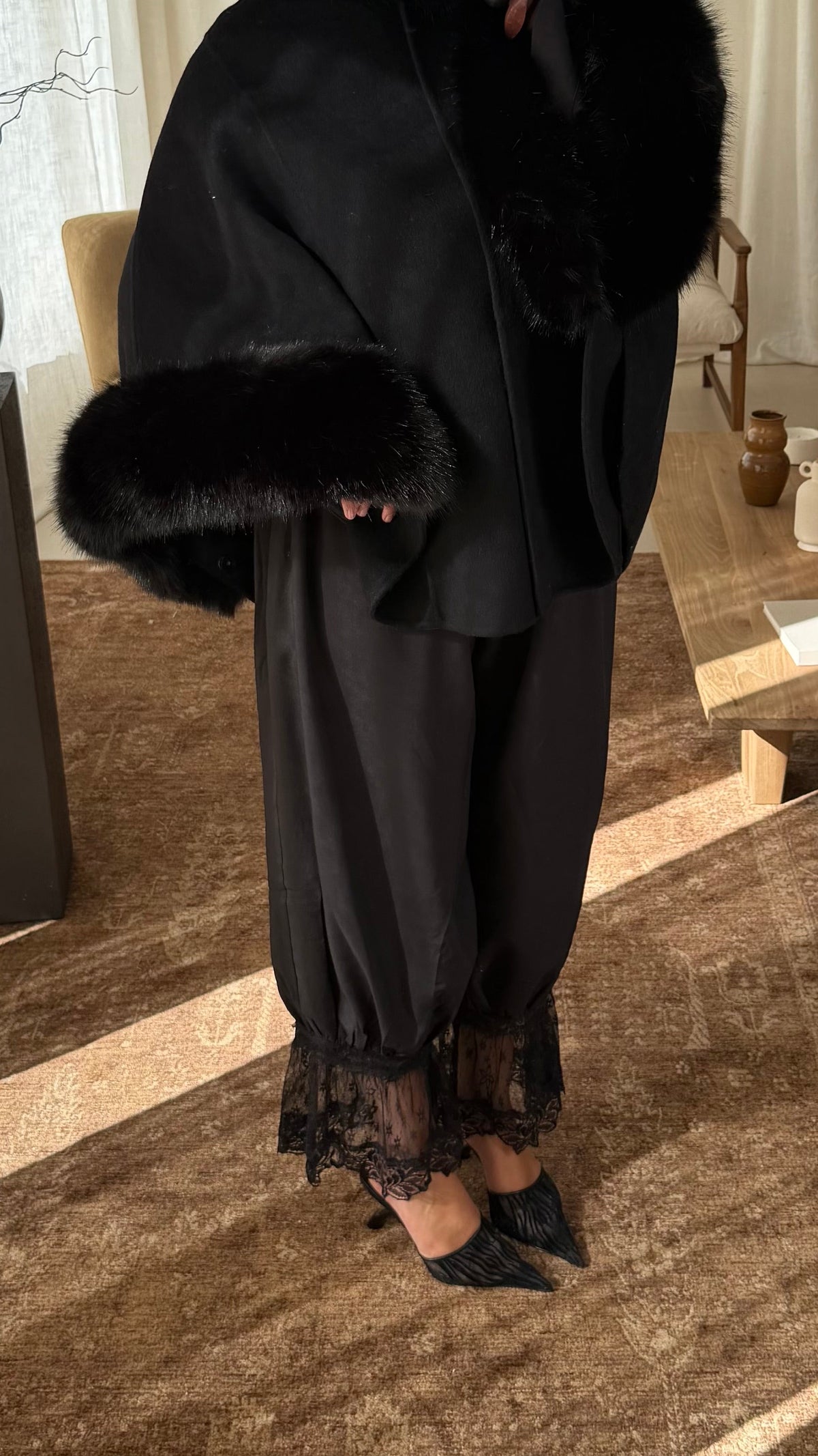 Pantalon ballon à dentelle Noir | Pré-commande sous 1 semaine