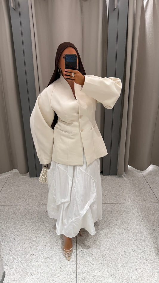 Jupe longue asymétrique | Blanc