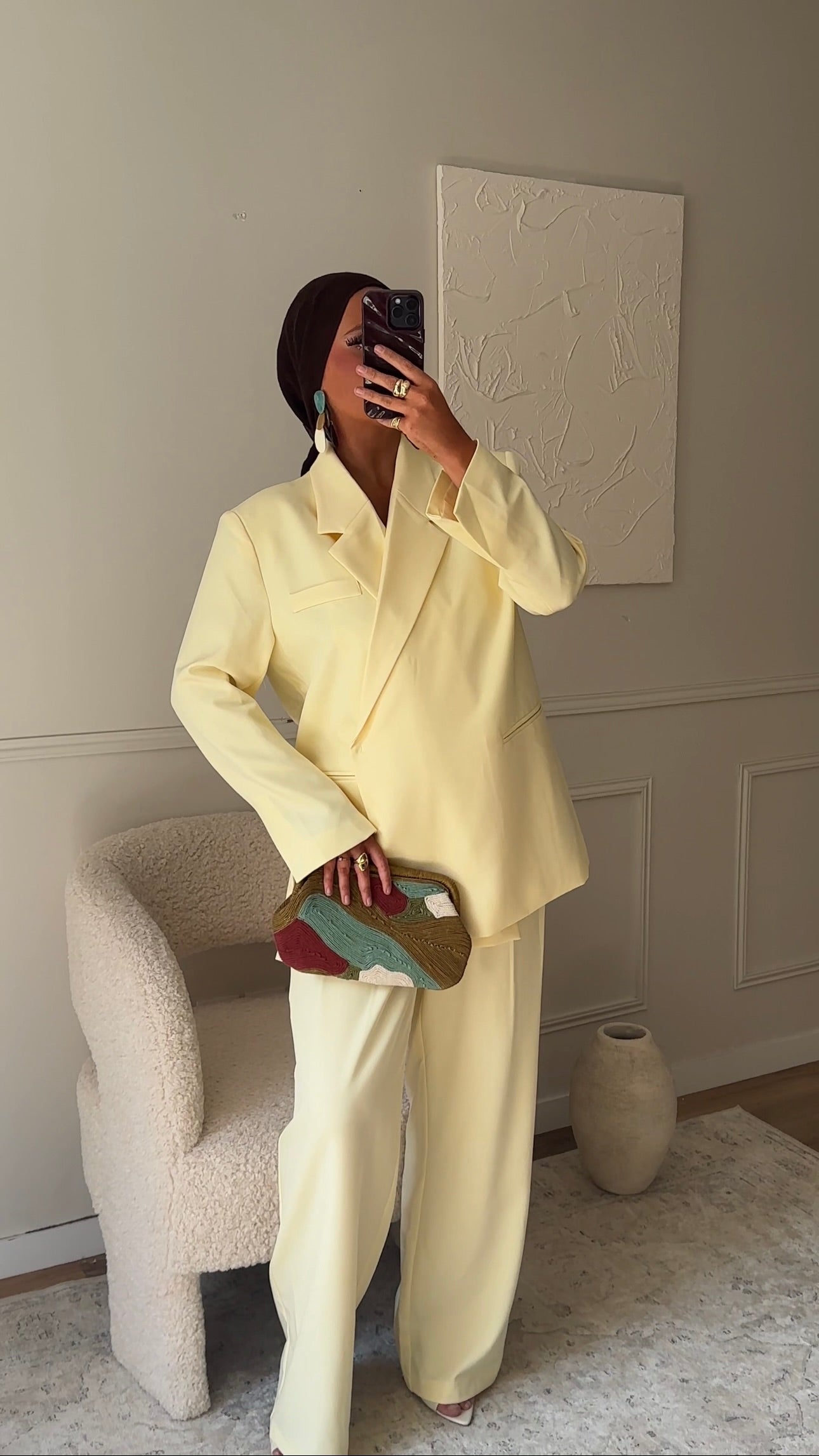 [GAMME PREMIUM] Blazer cache cœur oversize | Jaune